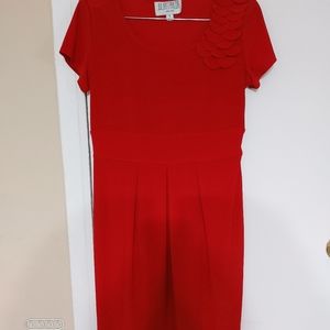 Julian Taylor Red Scalloped Dress